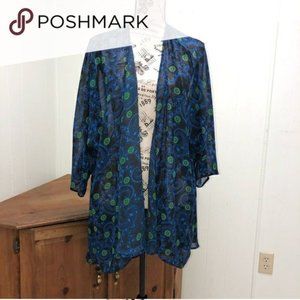 Flowy Duster Black Sheer Kimono